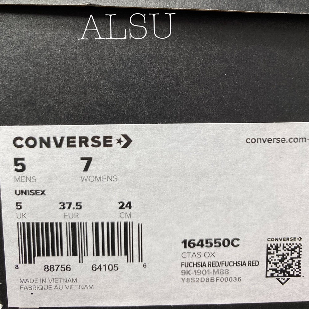 Converse Ctas Low Top Fuchsia Red W AUTHENTIC - Picture 7 of 7